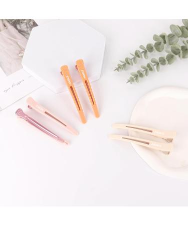Aimike 6 Hair Clips for Styling & Cutting | Non-Trace Silicone Tape Compartment Clamps | Ideal for Thick & Thin Hair | Macaron Colors - Perfect Hairdressing Tools for Women - Buy Online on GoSupps.com