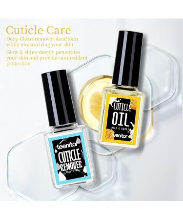 Teenitor Cuticle Remover Kit - Complete Nail Care Set with Cuticle Oil File Buffer & Pusher | Milk & Honey | International Shipping - Buy Online on GoSupps.com