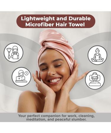 SMPL Objects Microfiber Hair Wrap Towel for Curly Hair - Double-Layer Satin Turban Towel for Women in Pink - Buy Online on GoSupps.com