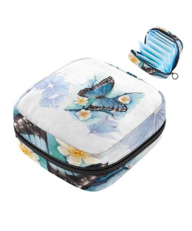 Napkin storage bag with butterfly and floral motif portable with zipper for teenagers girls women women color 10
