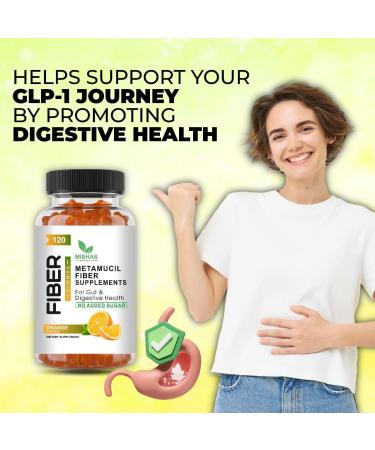 Mishas Nutraceuticals Fiber Gummies Sugar-Free Orange 5g Prebiotic Fiber Supplement 120 Count - Buy Online on GoSupps.com