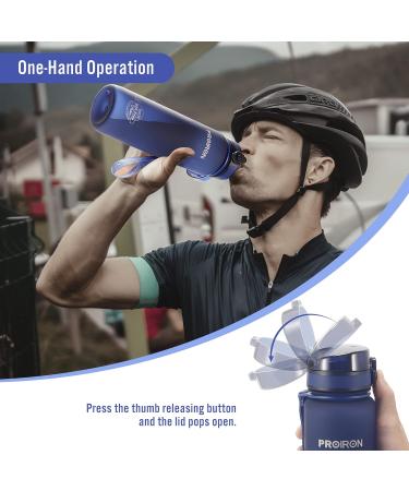 Proiron 1L/500ml Bike Bottle - Tritan Leakproof Sports Water Bottle with Tea Filter & Replacement Seals - Blue - Buy Online on GoSupps.com