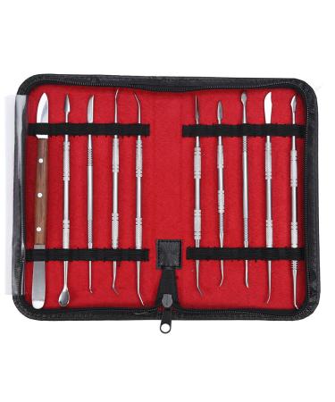 10pcs/Set Dental Wax Sculpture Tool Dentist Wax Sculpture Set Wax Sculpture ToolPortable Stainless Steel Dentist Dental Wax Sculpture Teeth Tool Set Kit