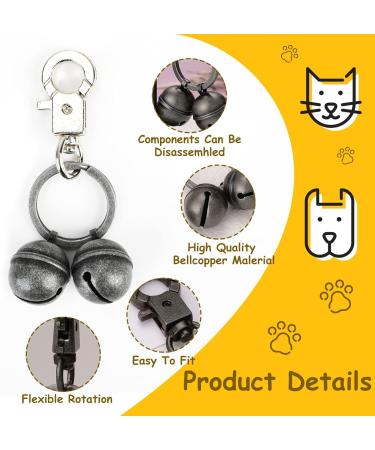 QOCO Extra Loud Cat and Dog Bells for Collar Pet Tracker Bells with Swivel Lobster Clasp Durable Collar Charms Pendant for Cats Dogs Training Harness Brass - Buy Online on GoSupps.com
