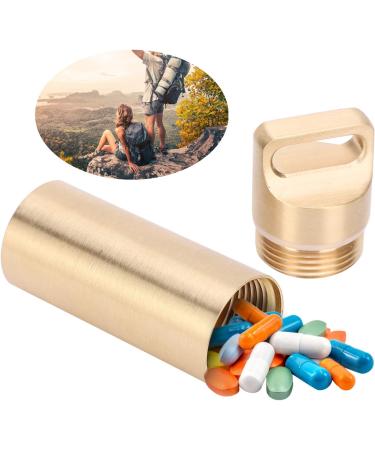 Waterproof Brass Pill Case Fob - Perfect for Hiking & Camping | Durable Travel Accessory - Buy Online on GoSupps.com