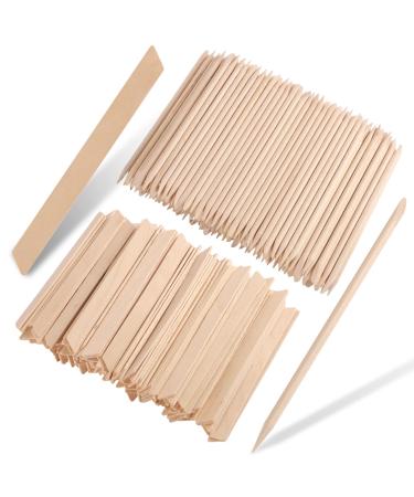 2 Style Assorted Wooden Wax Sticks Eyebrow Wax Sticks Small Waxing Applicator Sticks for Body Hair Eyebrow Lip Nose Removal or Wood Craft Sticks (Pack of 400)