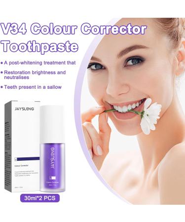 Buy Teeth Whitening Toothpaste Set - 2 PCS Purple Serum for White Teeth & Color Correct | HeroSmile Whitening Booster - Buy Online on GoSupps.com