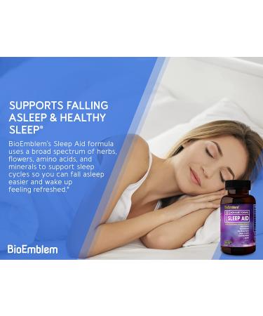 BioEmblem Natural Sleep Aid for Adults | Melatonin, Valerian Root, Suntheanine & More | Herbal Sleeping Pills | 60 Capsules - Buy Online on GoSupps.com