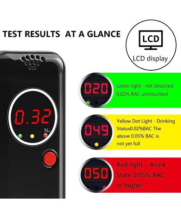 Professional LAMJAD Breathalyzer AD6000NS | Portable Alcohol Tester with 12 Mouthpieces | Digital LCD Display | Police Grade Accuracy - Buy Online on GoSupps.com