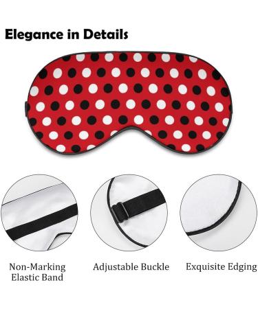 Black and White Polka Dots Sleep Mask for Women | Adjustable Eye Shades with Elastic Strap - Best Sleep Accessory - Buy Online on GoSupps.com