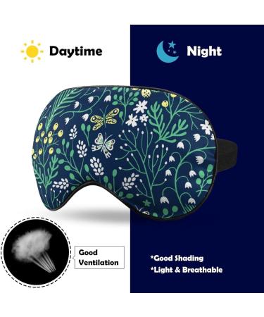 Summer Herbs and Butterflies Sleep Mask - Adjustable Strap, Light Blocking Eye Cover for Night Travel - Men's and Women's Blindfold for Sleeping and Napping - Buy Online on GoSupps.com
