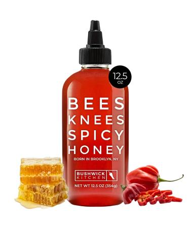 Bees Knees Spicy Honey | 12.5 oz Easy Squeeze Bottle | Pure Wildflower Hot Honey mixed with Oleoresin Habanero Peppers | Gluten Free, Paleo Friendly | Foodie Gifts, Hot Sauce Gifts, Unique Gifts