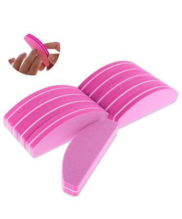 10 pieces for nails professional nail file 100/180 Grit polishing file fingernails buffer grinding blocks buffer for gelails washable double -sided nail files for nail studio and at home (pink)
