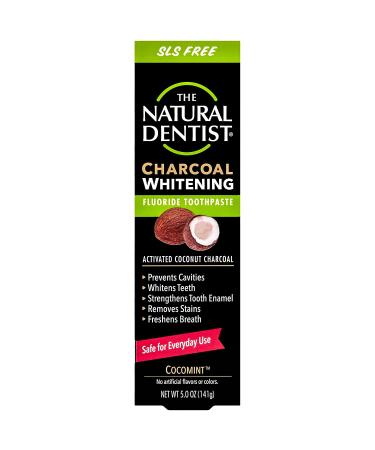 The Natural Dentist Charcoal Whitening Fluoride Toothpaste Cocomint Flavor 5oz Tube - Pack of 1 - Buy Online on GoSupps.com