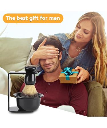 3-in-1 Men's Shaving Kit: Shaving Brush & Bowl Set with Safety Stand - Portable Shave Accessories - Buy Online on GoSupps.com