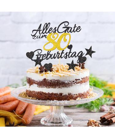 Gold Rock 11-Piece Cake Decoration Set for 80th Birthday - Elegant Cake Toppers for Men & Women Celebrations - Buy Online on GoSupps.com