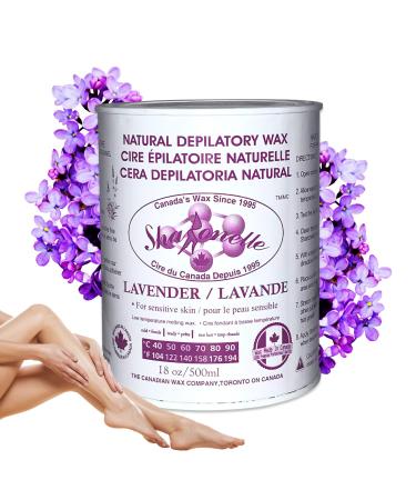 Sharonelle Soft Wax All Purpose Hair Removal Natural Depilatory Canned Wax for Sensitive Skin Canada-Made Melting Wax in Black color Canned Package (1PC Lavender) 500 ml (Pack of 1) Lavender