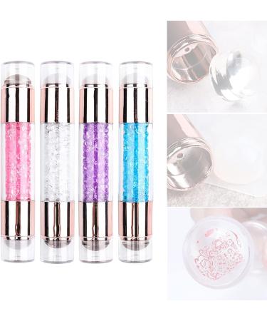Penny73 Double-Sided Silicone Gel Stamp & Steel Stamping Plate - Nail Art Polish Manicure Template Tools in Violet | International Shipping Available - Buy Online on GoSupps.com