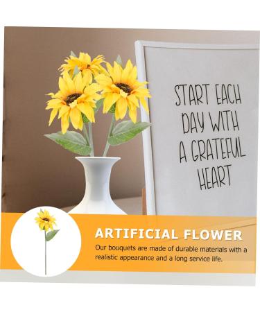 HOMSFOU 5pcs Sunflower Artificial Flower Decoraciones Para Salas De Casa Faux Artificial Sunflowers Bouquet Artificial Sunflower Bouquets Silk Sunflower Bride Green Plants Wedding Plastic - Buy Online on GoSupps.com