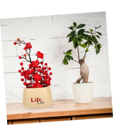 ABOOFAN Decor Artificial Bonsai Tree Artificial Tree Artificial Plum Blossom Artificial Bonsai Plant Tree Fruit Centerpieces for Tables Potted Plants Foam Fruit Plastic Mini Assorted Color 1 30.00X12.50X10.50CM - Buy Online on GoSupps.com