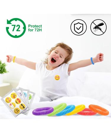 48-Pack Mosquito Bracelets & 72-Pack Smile Patches | DEET-Free & Waterproof | Citronella Wristbands for Kids & Adults - Indoor/Outdoor Protection - Buy Online on GoSupps.com