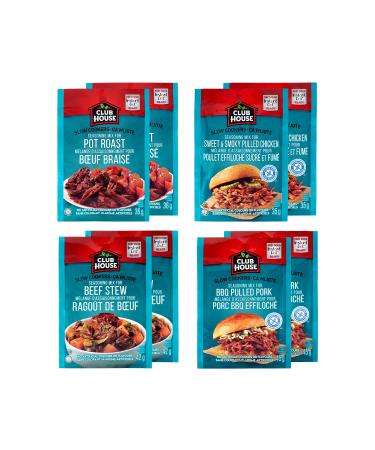 Club House Quality Natural Dry Sauce/Seasoning Mix Pressure/Slow Cooker Pack 8 Count Brown