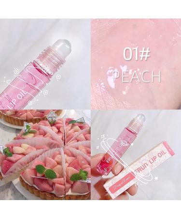 Gireatick 6PCS Fruity Flavors Lip Oil Set | Long-Lasting Moisturizing Balm | Roll-On Gloss Set | Strawberry, Orange, Grape, Avocado, Cherry, Peach | Glossy Lip Makeup | Transparent Lip Gloss - Buy Online on GoSupps.com