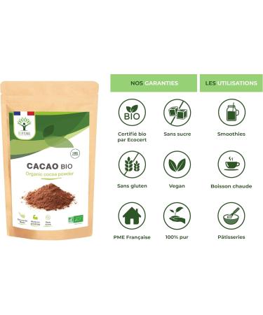 BIOPTIMAL Organic Cocoa Powder - Hot Pastry Drink - Intense Flavour - Sugar Free - 100% Cocoa Bean - Packaged in France - Certified by Ecocert - 1 kg - Buy Online on GoSupps.com