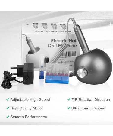 Buy Upgraded Professional Nail Miller 35000 RPM - Electric Nail File Set for Gel & Acrylic Nails - Complete Manicure Pedicure Kit with Ceramic Bits - Safe for Beginners - International Shipping - Buy Online on GoSupps.com