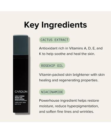 CARDON Korean Anti-Aging Face Moisturizer with Cactus Extract | Hydro Boost Gel Cream to Even Skin Tone | Reduce Wrinkles & Acne Scars | 1.69 Fl Oz - Buy Online on GoSupps.com