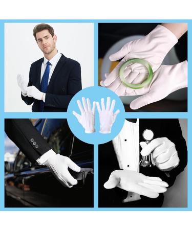 Omjmyy White Gloves - 6 Pairs of Sweatproof Nylon Gloves for Women & Men | Perfect for Skin Care Evening Wear Cosplay & Jewelry Inspection - Buy Online on GoSupps.com
