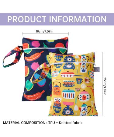 SEAUR Waterproof Cloth Diaper Pockets - 2 Pack with Zipper | Portable Baby Diaper Bags - Color 2 (18x25 cm) - Buy Online on GoSupps.com