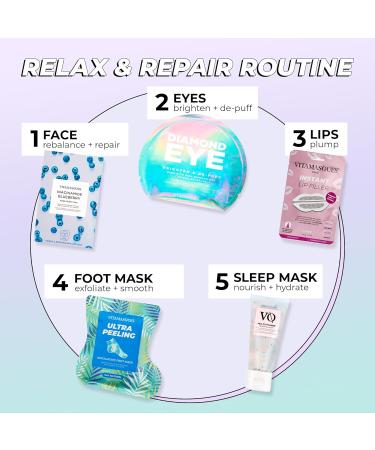 Vitamasques Ultra Foot Peeling Mask 5 Pack - Exfoliating Foot Care for Dry Cracked Feet - Cruelty-Free & Dermatologically Tested - Buy Online on GoSupps.com