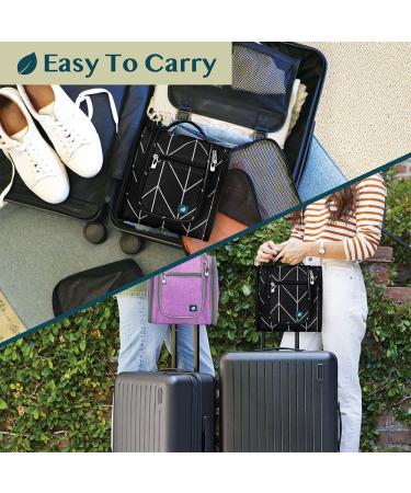 PAVILIA Medium Black Chevron Hanging Toiletry Bag - Travel Organizer for Toiletries, Cosmetics & Makeup - Buy Online on GoSupps.com