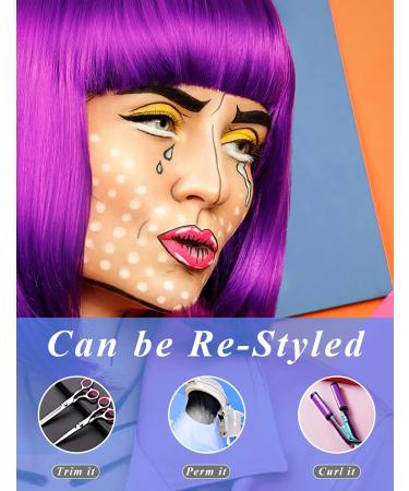 9 Pack Colorful Short Bob Wigs with Heart Sunglasses - Perfect for Cosplay, Halloween Costume, Neon Party - One Size Fits All - Buy Online on GoSupps.com