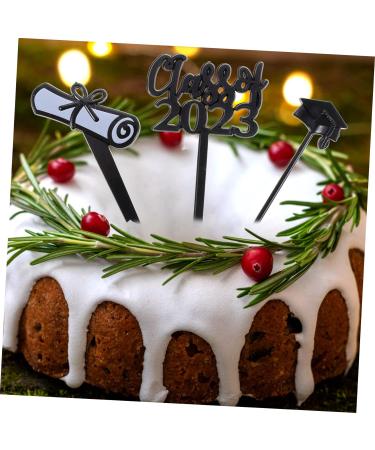 KOMBIUDA 30pcs 2023 graduation cake insert grad cake toppers graduation cupcake toppers graduation cake picks 2023 graduation party supplies cat cupcake toppers plastic paper cup graduate 7.6X4CM Black - Buy Online on GoSupps.com