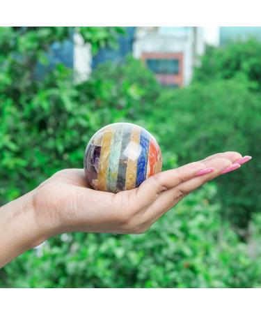 PYOR 7 Chakra Crystal Quartz Crystal Ball Crystal Spheres Large Crystal Ball Gemstone Crystal Crystal Balls for Witchcraft Crystal Ball Fortune Teller Chakra Decor30 40mm Seven Chakra - Buy Online on GoSupps.com