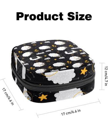 Sheep Stars Pattern Sanitary Napkin Storage Bag - Portable Period Kit Pouch for Menstrual Cup & Sanitary Pads - Color 6 - Buy Online on GoSupps.com