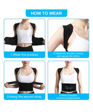 Buy HNCY Adjustable Posture Correction Back Holder for Women - Breathable Comfortable and Designed to Improve Sitting Posture - Prevention of Scoliosis - Black XXXL 3XL - Buy Online on GoSupps.com