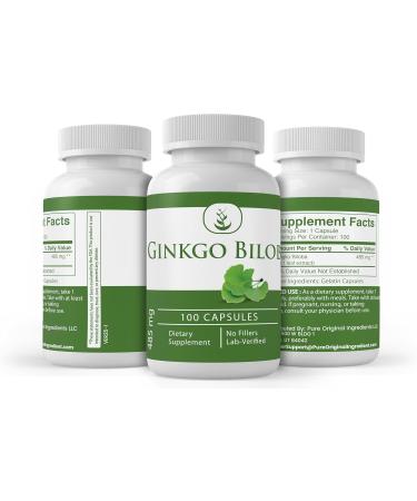 PURE ORIGINAL INGREDIENTS Ginkgo Biloba (100 Capsules) Always Pure No Additives Or Fillers Lab Verified 100 Count (Pack of 1) - Buy Online on GoSupps.com