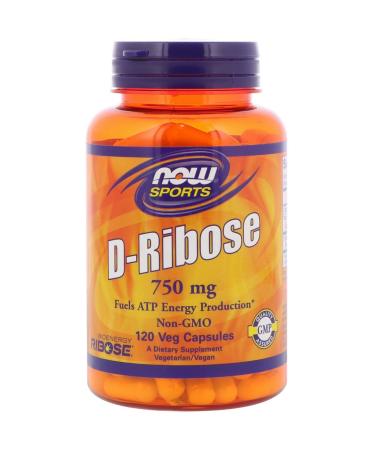 Now Foods Sports D-Ribose 750 mg 120 Veg Capsules