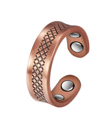 Copper Rings for Women Pure Copper Retro Adjustable Magnetic Ring Copper Jewelry Present (0935)