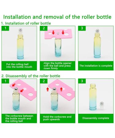 Kesell 10 Pack Essential Oil Roller Bottles - Yellow-Blue Gradient Glass Travel Perfume Bottles 10ml with Stainless Steel Balls - Buy Online on GoSupps.com