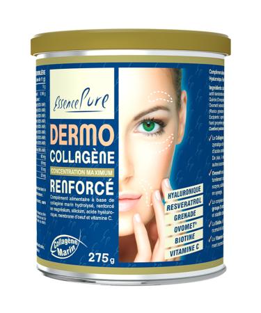 Marine Collagen Powder 275g | Hydrolyzed Collagen Peptide Peptan 5000mg Marine Collagen Hyaluronic Acid Ovomet & Biotin | Dermo Essence Pure Skin Food Supplement | Api-Nature