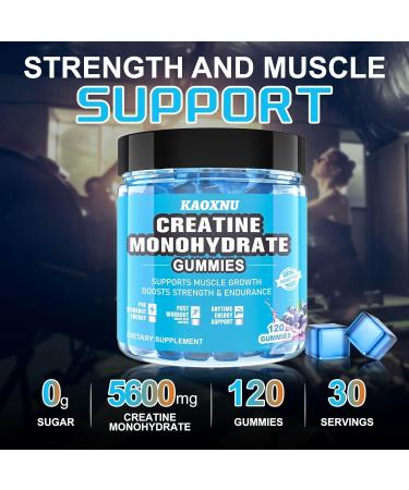 KAOXNU 2 Pack Creatine Monohydrate Gummies 5000mg for Men & Women 120 CT Chewable Creatine Monohydrate for Muscle Support Energy Boost 5g of Creatine Monohydrate per Serving - Sugar Free Vegan - Buy Online on GoSupps.com