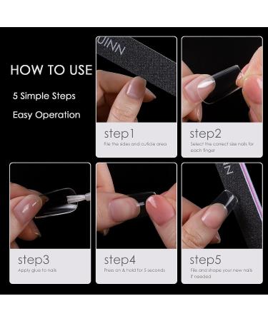 XXL Stiletto Nail Tips - Clear Full Cover False Nails for Acrylic - 360pcs in 12 Sizes with Box for DIY Nail Art - Salon Quality - Buy Online on GoSupps.com