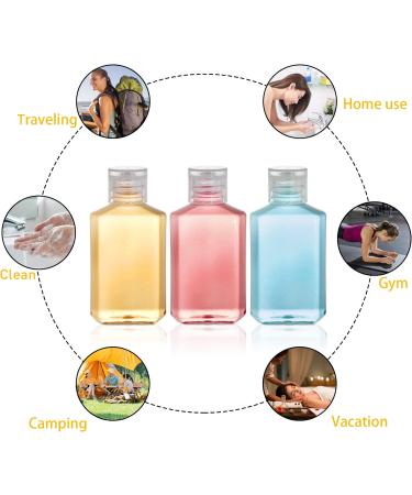 60 Pack 2 oz Clear PET Travel Bottles with Flip Top Caps - Portable Refillable Containers for Hand Sanitizer, Shampoo, Lotion - Travel Size Toiletry Bottles - Buy Online on GoSupps.com