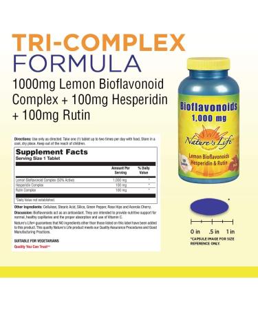 Nature's Life Bioflavonoids 1000 mg - 100 Tablets | Premium Antioxidant Support - Buy Online on GoSupps.com
