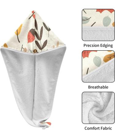 Super Absorbent Autumn Hair Towel 2 Pack - Quick Dry Turbans with Button Twisty Wrap for Women & Girls - Buy Online on GoSupps.com
