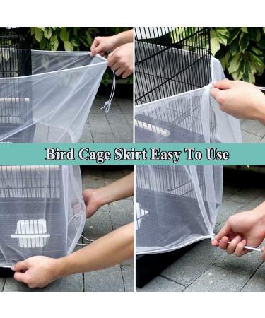 ASOCEA Universal Adjustable Bird Cage Seed Catcher - Nylon Mesh Net for Parrot, Parakeet, Macaw, African Round & Square Cages - Buy Online on GoSupps.com